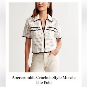 Abercrombie & Fitch White and Black Button Down Shirt